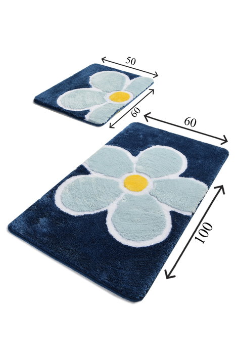 Mijölnir Juego de alfombras de baño Flower - Blue